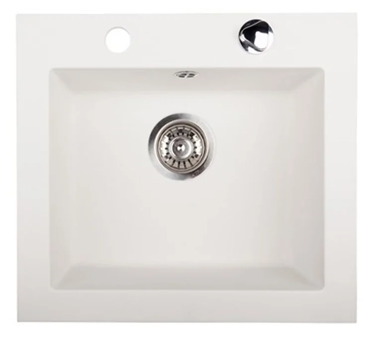 Here's the translation:Argo White Granite Sink 1 Bowl 48.5 cm Here's the translation:Argo White Granite Sink 1 Bowl 48.5 cm