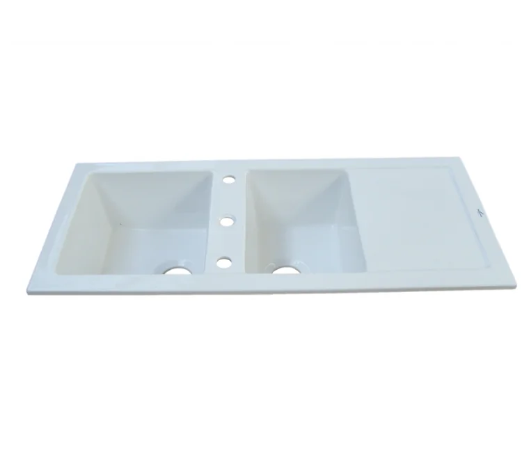Évier Encastrable Sarreguemines 1 Bac - Blanc, Céramique - Vintage - Longueur 76 Cm