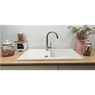 Evier Céramique Soft Blanc + Egouttoir Sarreguemines
