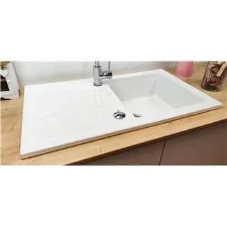 Evier Céramique Soft Blanc + Egouttoir Sarreguemines