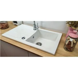 Evier Céramique Soft Blanc + Egouttoir Sarreguemines