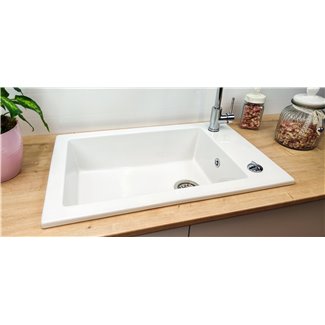 Sink Flush Ceramic Sink Timbre d'Office Lingot White 1 Tank Sarreguemines