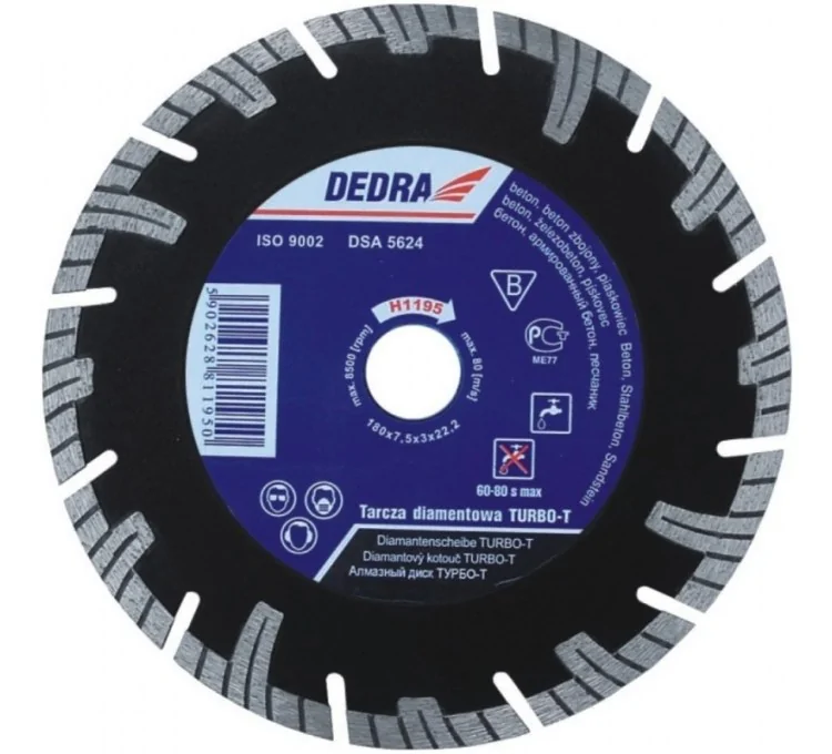 Disco diamantato Turbo-T per calcestruzzo armato e gres 125 mm