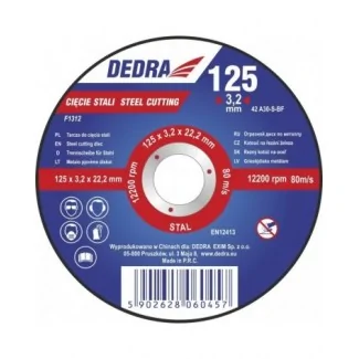 Here's the English translation:Steel cutting disc diameter 125mm Dedra.