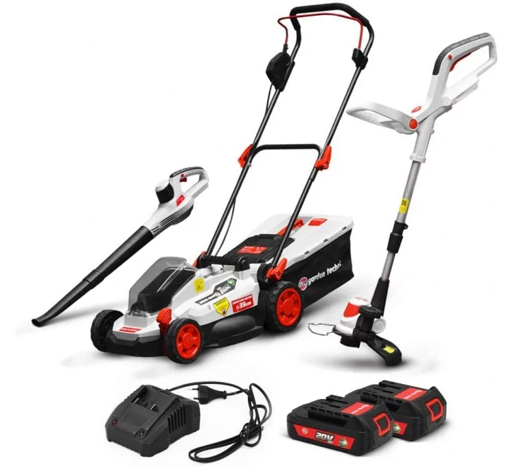 Kit Tagliaerba a batteria - soffiatore - tagliabordi + 2 batterie Kit Tagliaerba a batteria - soffiatore - tagliabordi + 2 batterie