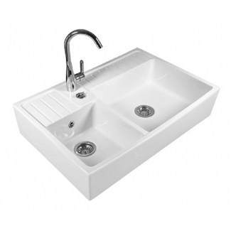 Ceramic Sink 2 White Barroque Bins