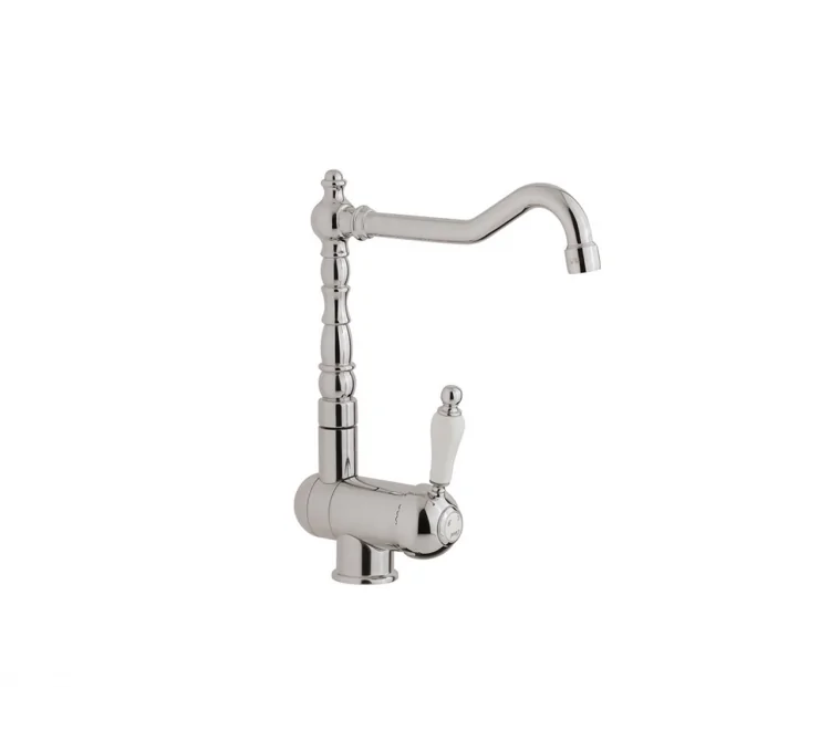 Here's the English translation:Retro swivel spout kitchen sink mixer tap