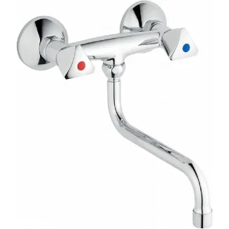 Wall-mounted sink mixer 1/2 center distance 130 mm