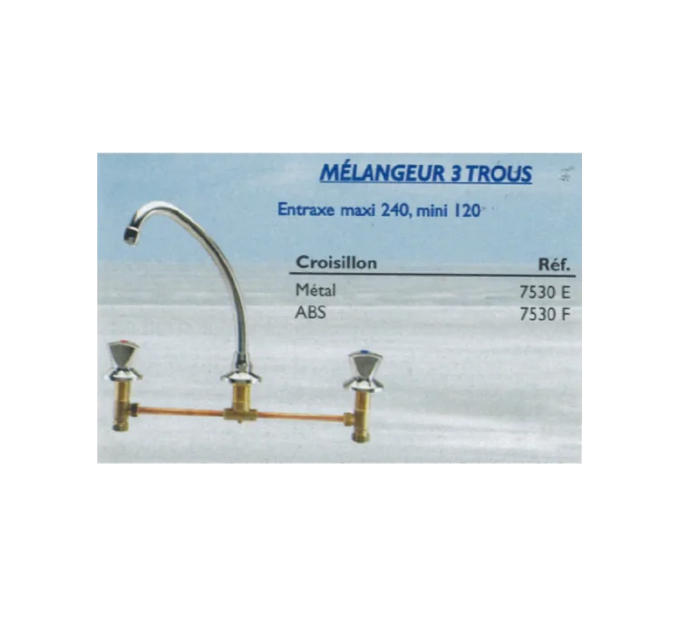 Miscelatore lavello a 3 fori interasse 120 / 240 mm Miscelatore lavello a 3 fori interasse 120 / 240 mm