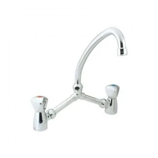 Here's the English translation:2-hole bridge basin mixer adjustable from 150 to 250 mm