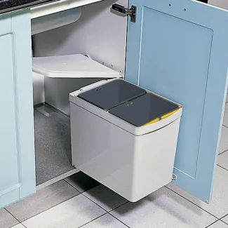 Cubo de basura giratorio para cocina con clasificación selectiva 15L
