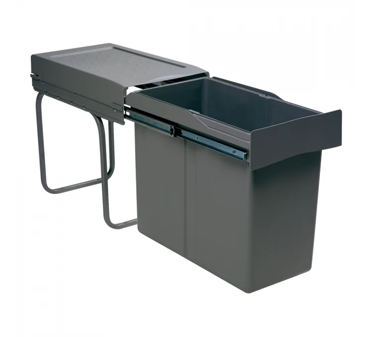 Here's the translation:Fully extendable 30L sliding kitchen trash can
