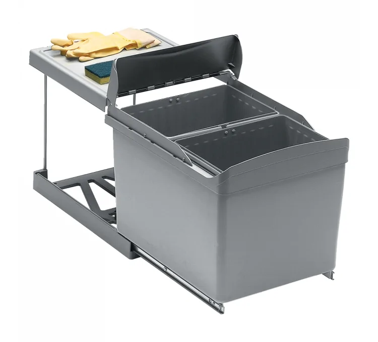 Cubo de basura de cocina para reciclaje de 32L con extracción total