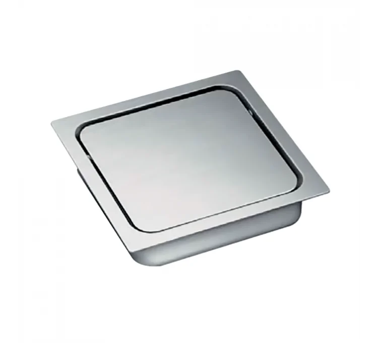 Here's the English translation:Stainless steel square tilting flap for built-in kitchen trash can