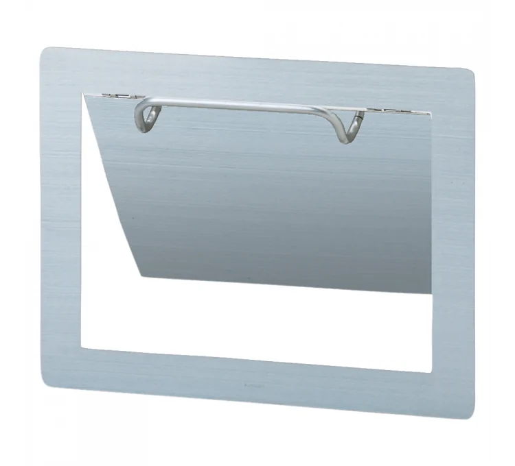 Here's the translation:Recessed stainless steel garbage chute door Here's the translation:Recessed stainless steel garbage chute door