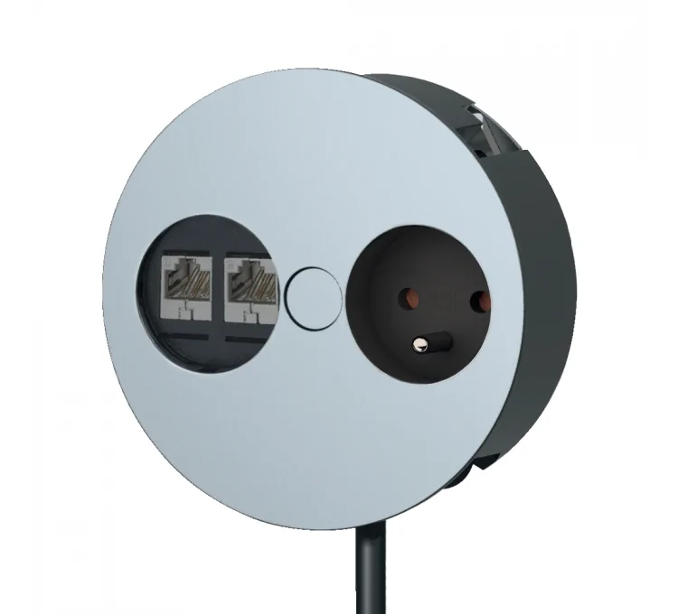 Einbau-Steckdosenblock Twist 1 Steckdose + 2 RJ45 Einbau-Steckdosenblock Twist 1 Steckdose + 2 RJ45