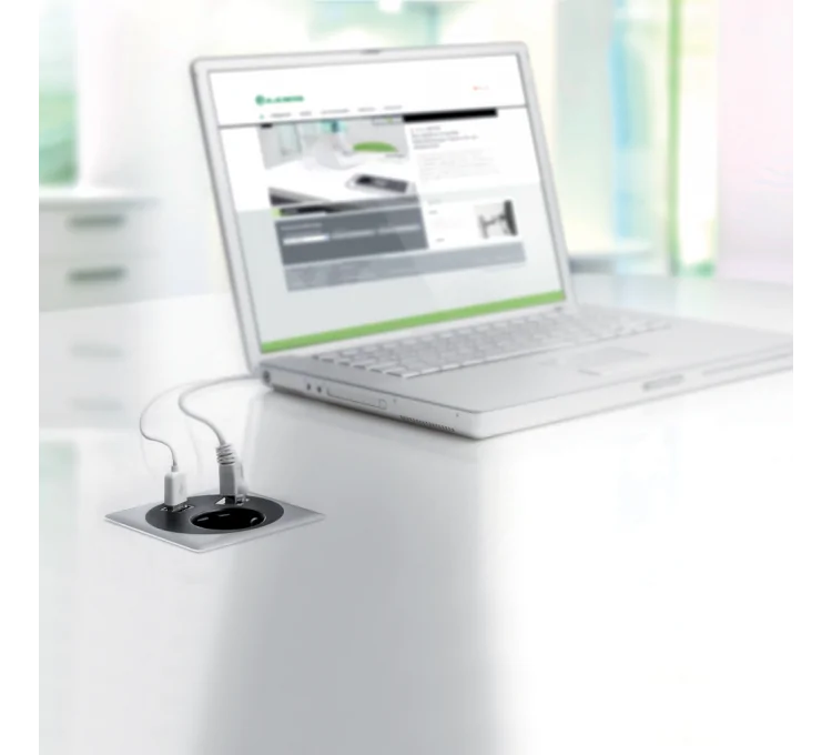 Presa da incasso con porta USB e RJ45 - Ø100mm Presa da incasso con porta USB e RJ45 - Ø100mm