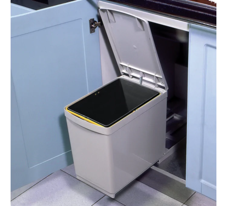 Kitchen sliding rectangular trash can 16 L