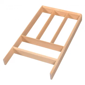 Organizador de cubiertos de roble macizo barnizado para cajón de cocina