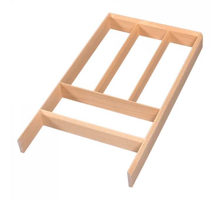 Organizador de cubiertos de roble macizo barnizado para cajón de cocina Organizador de cubiertos de roble macizo barnizado para cajón de cocina