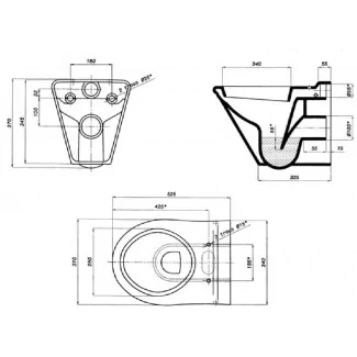 Abgehängte Toilette wc Große Große Sarreguemines.