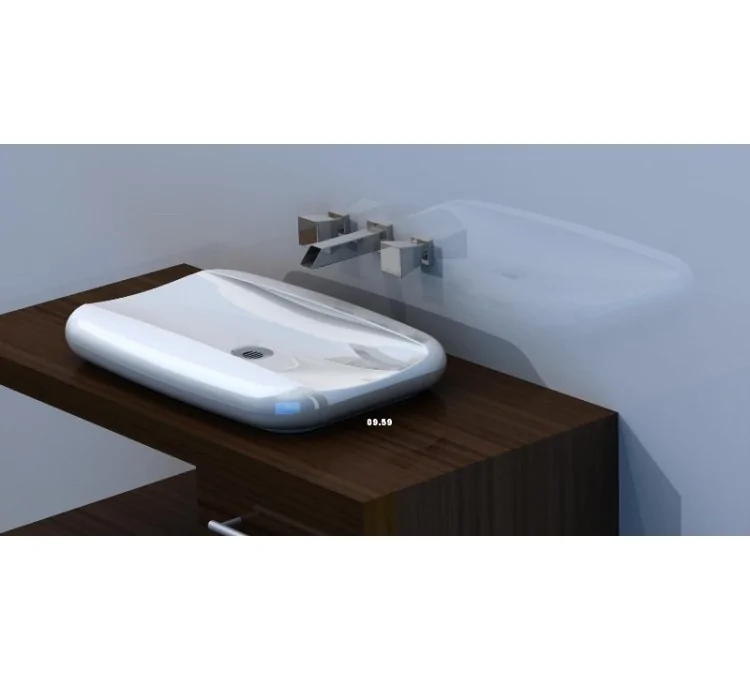 Lavabo de cerámica grande de Sarreguemines con pastilla Lavabo de cerámica grande de Sarreguemines con pastilla