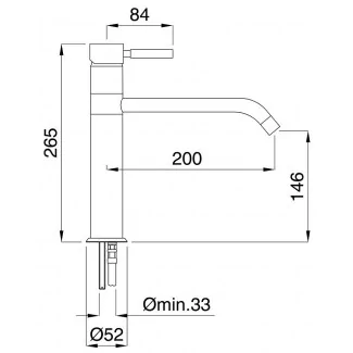 Mitigeur Modele Contemporain Haut à Bec Mobile