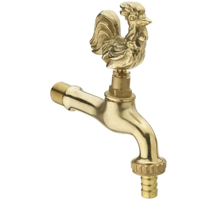 Grifo de jardín de latón con forma de gallo Grifo de jardín de latón con forma de gallo