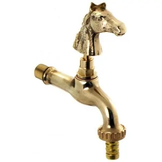 Brass Garden Faucet Horse Design
