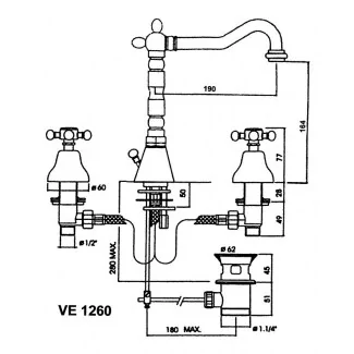 Robinet Pour Lavabo 3 Trous à Bec Mobile