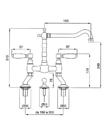 Grifo para lavabo con cubierta blanca y desagüe de latón