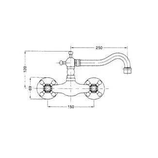 Robinet Mural Pour Evier 150 mm