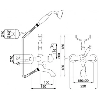 Kit Mural Pour Bain-Douche Avec Flexible