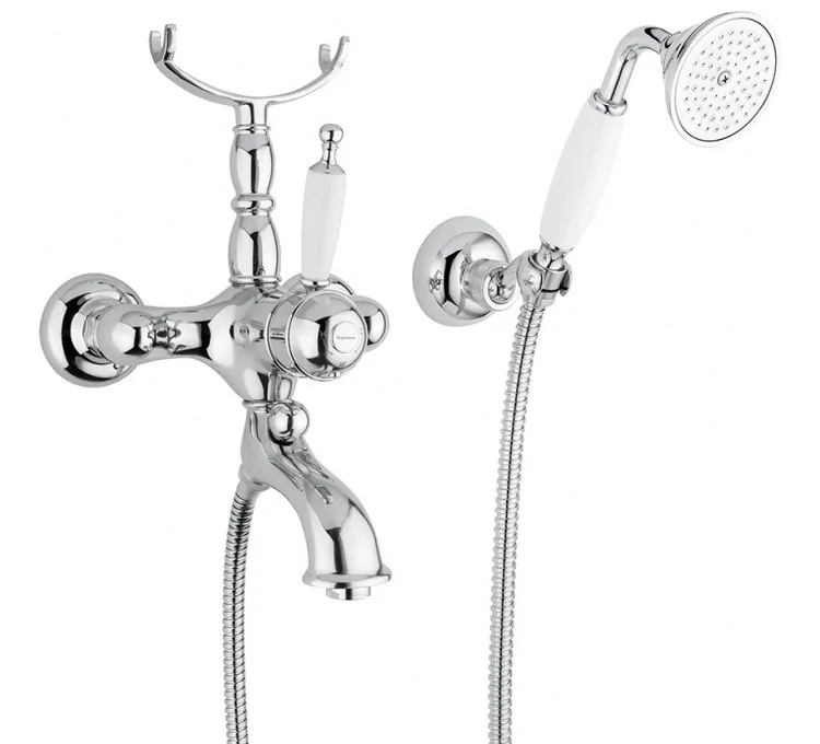 Here's the English translation:Retro Thermostatic Wall Mounted Bath Shower Mixer with Handheld Shower Here's the English translation:Retro Thermostatic Wall Mounted Bath Shower Mixer with Handheld Shower