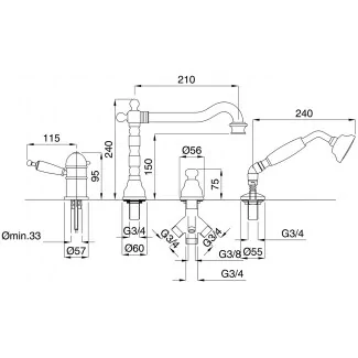 Batterie BaIn Douche Thermostatique Sur Gorge