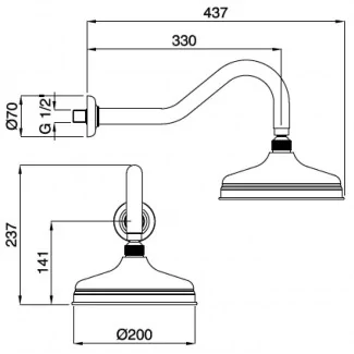 Bras Retro Avec Pommes De Douche