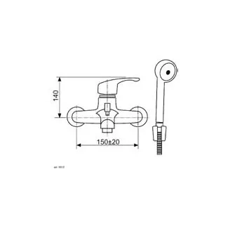 Bain Douche Mix 3 Chromé Nu 150 mm