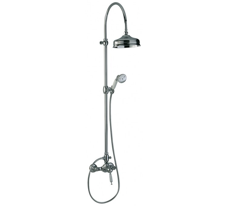 Retro shower column on mixer tap with diverter