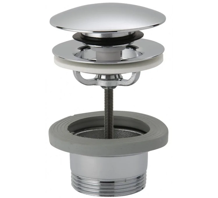 Here's the English translation:Pop-up drain with ratchet mechanism Ø 70mm 1" 1/2