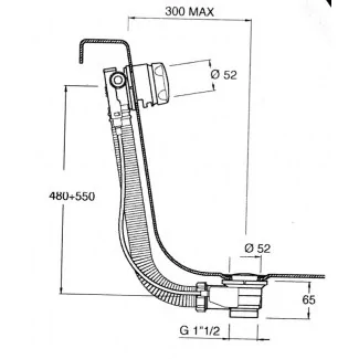 Drenaggio per vasca con cavo con riempimento
