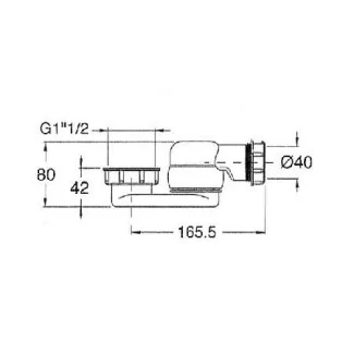 Swivel tub drain Ø40 mm