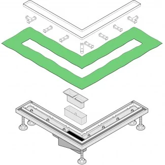 Corner channels for walk-in shower Deflow L