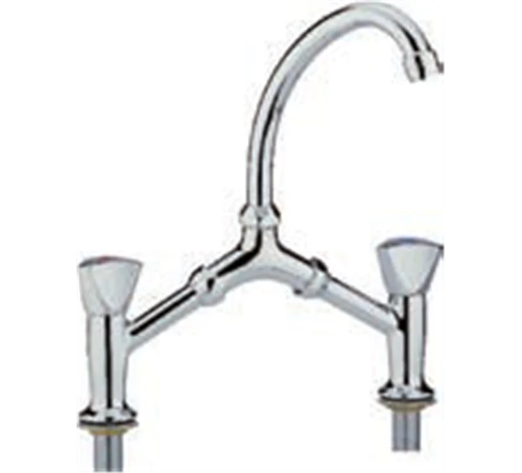 Miscelatore per lavello da appoggio tipo Y con distanza variabile da 200 a 230 mm