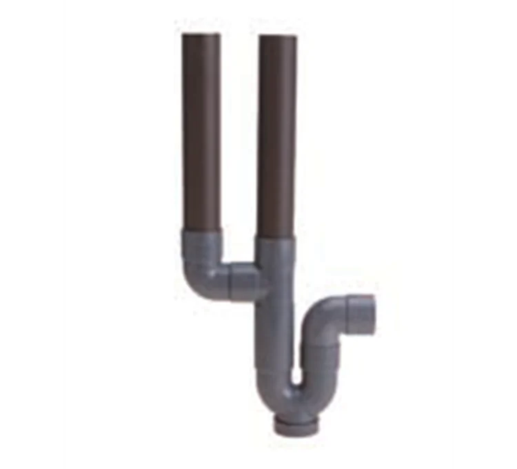 Horizontaler PVC-Siphon mit doppeltem drehbarem Einlass